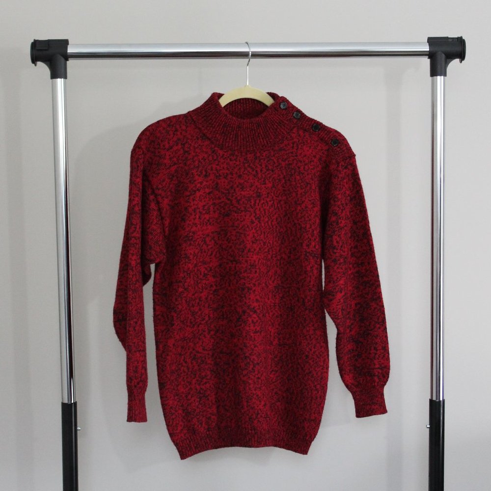 🌟VINTAGE🌟 1980s RG Arnold Sweater || Space-dye Embellished with Buttons